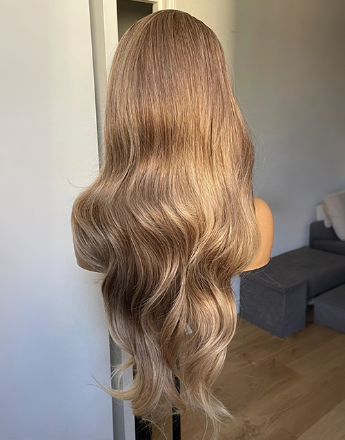 Sisley-Updo Style 13x6 Ombre Icy Blonde Wigs 360 Full Lace Pre plucked Human Hair Wigs