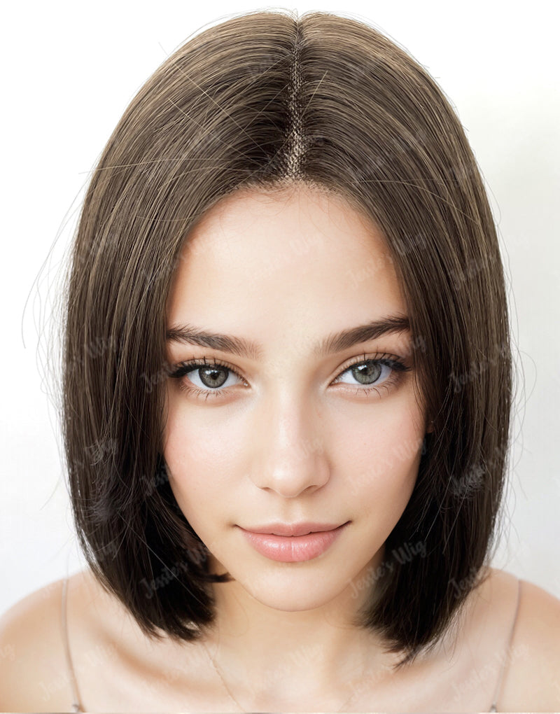 Sue-Custom Made Brunette Color 13x6 Lace Frontal 5.5x5.5 Lace Bob Wig Human Hair