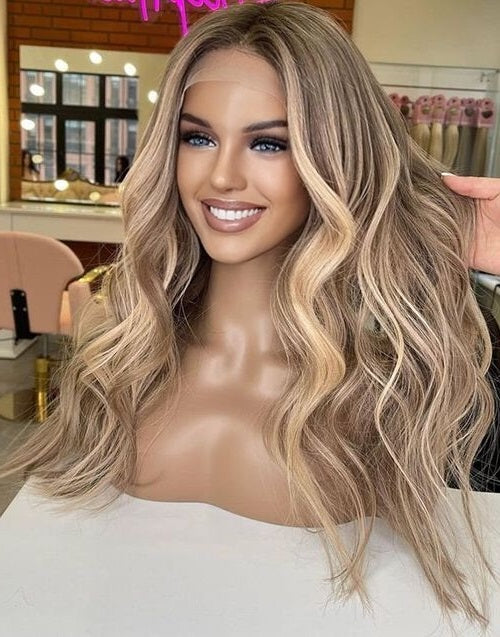 18” 20" Balayage Blonde Luxury Loose Wave 13x6 Lace/360 Lace Wig Flash Deal