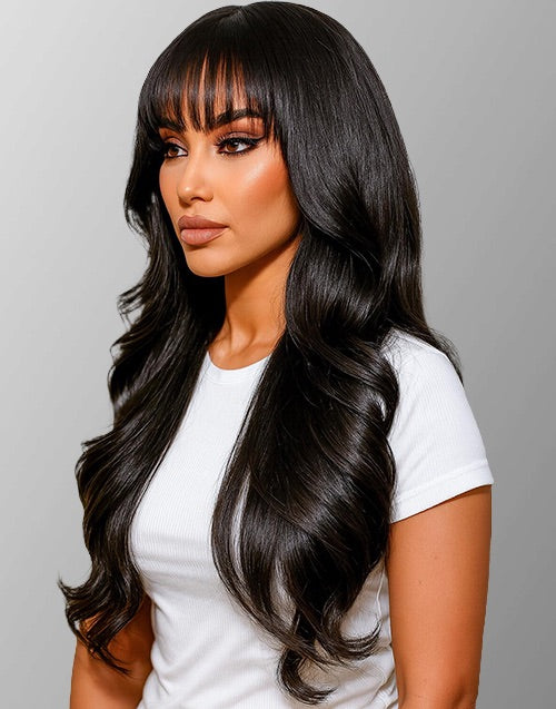 Wynn- Smart-Fit Pull Go Glueless Wig Butterfly Style Wig With Bangs Loose Wavy Wig Pre Cut Lace Wig