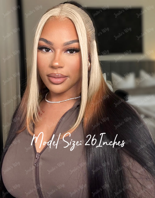 [Ready To Ship]Esther- Ombre 613 Blonde 3 Shades Body Wave 13x4 Lace Front Wig Blonde Ombre Human Hair Wig