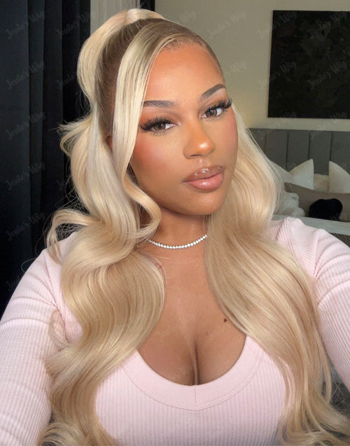 Lena-Golden Blonde with Soft Babylights Lace Wig Glueless Ready to Wear Wig