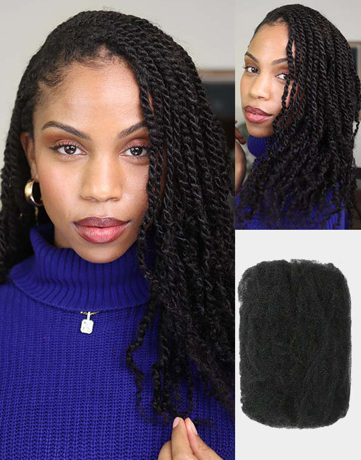 Brazilian Remy Hair Afro Kinky Bulk Human Hair For Braiding Dreadlock Hair
