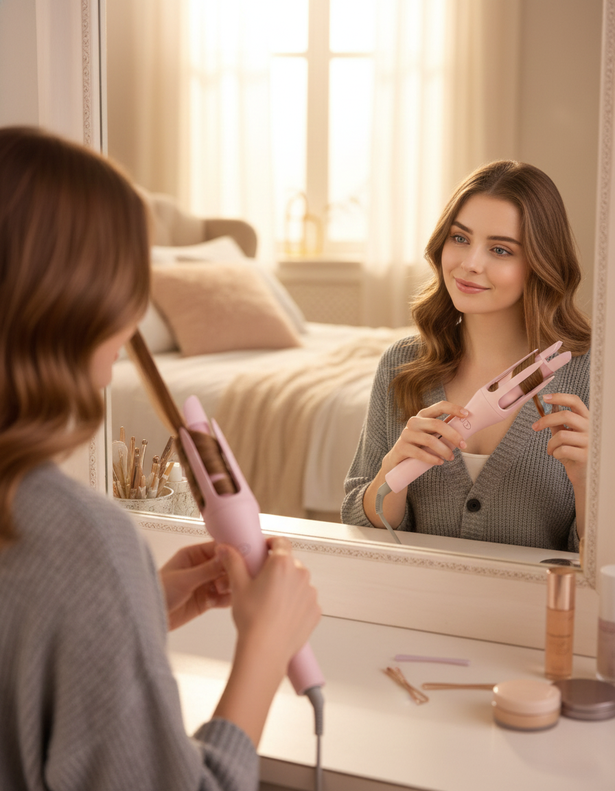 Automatic Curling Iron & Rotating Hair Curler Make Hair Transformation Easily &Instantly