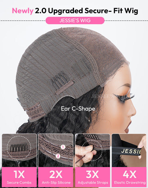 Luela- With Drawstring Glueless Body Wave Wig With Bangs Easily Half Up Half Down Pre Cut 7x5 Lace