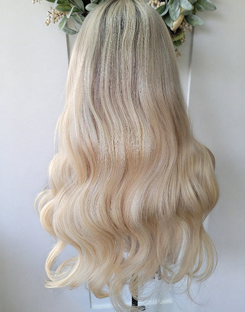 22"=20" Price Highlight Ombre Blonde Wavy Glueless 4x4 Lace Wig Flash Deal