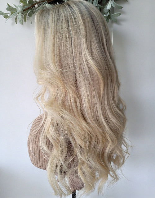 22"=20" Price Highlight Ombre Blonde Wavy Glueless 4x4 Lace Wig Flash Deal