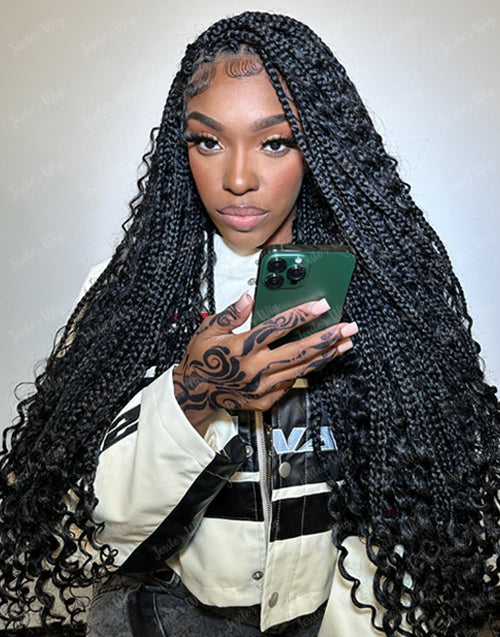 $79.99 36"  9x6 Lace Braided Knotless Boho Box Braids Lace Wig Flash Deal