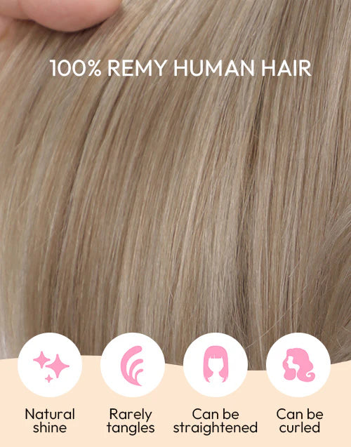 Lea-Minimalist Lace Human Hair Wig Ombre Ash Blonde Layered Bob Wig With Bangs
