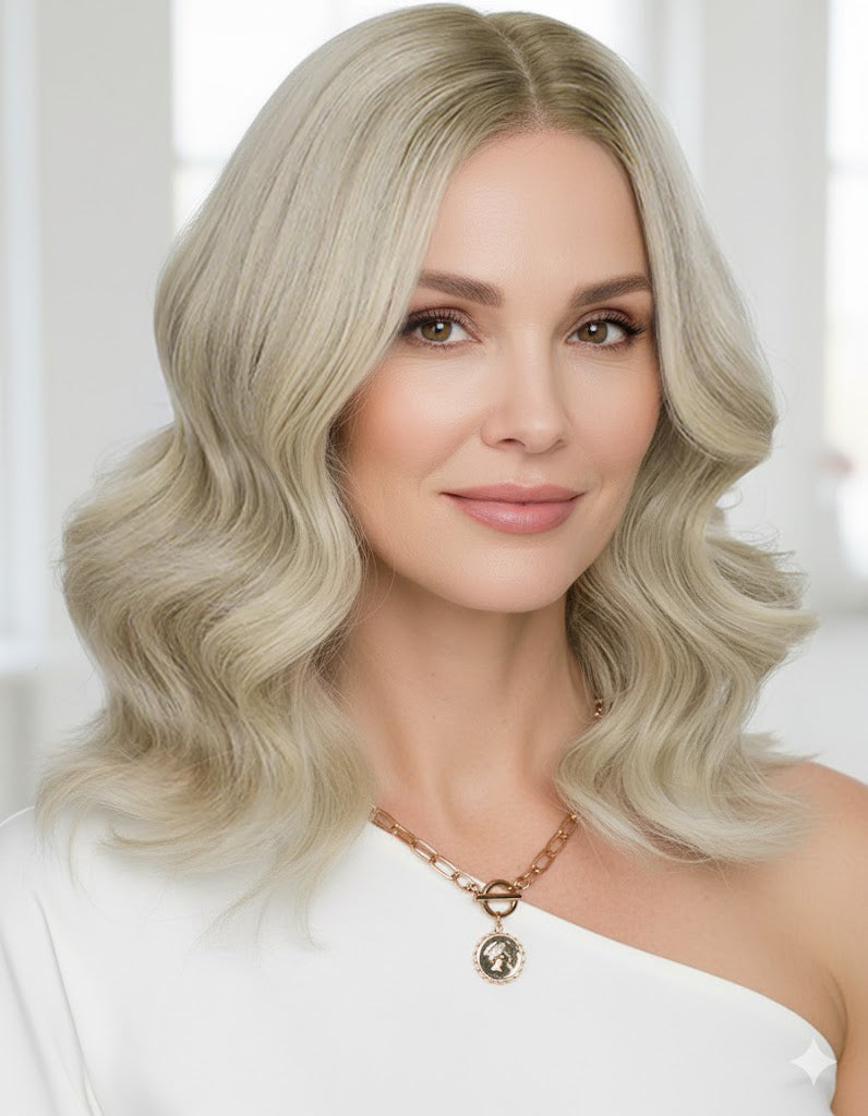 Corita- Jewish Wig Ombre Blonde Highlight Short Bob Wavy Glueless Wig