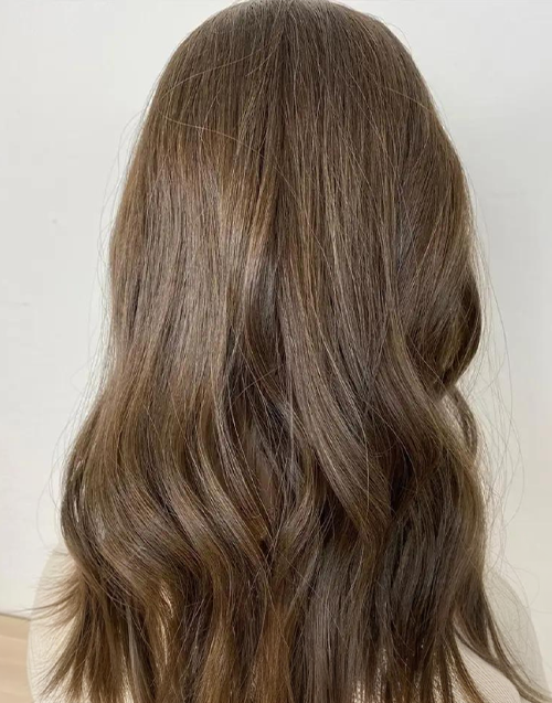 Maly- Fashionable Brown Color Natural Wavy 13x6 Lace Front Wig For Women Human Hair Glueless Wig