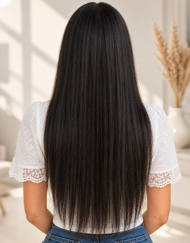 Gayle- Real HD Full Lace Updo Straight Wig Human Hair Free Part Anywhere Ponytails Buns Friendly