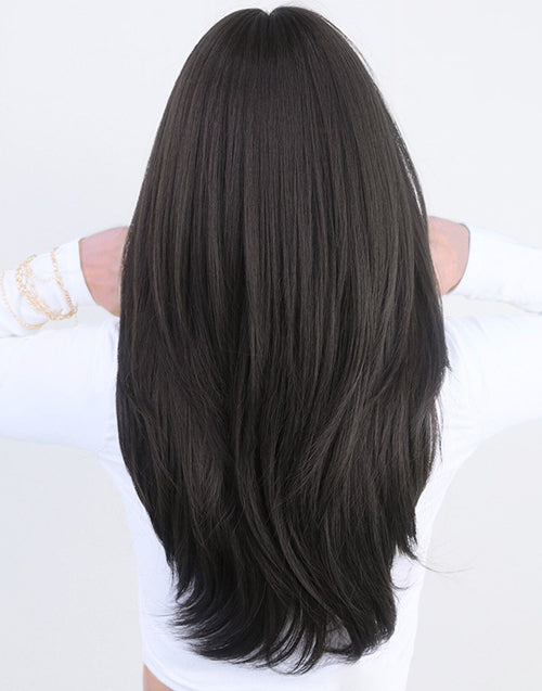 Elva- Pre Cut Lace 13x5 Glueless Curtain Bang Wigs Natural Look Beginner Friendly Wigs With Bangs