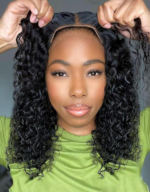 16" Short Curly 13x4 Lace Front Bob Wig Glueless Wig Flash Deal