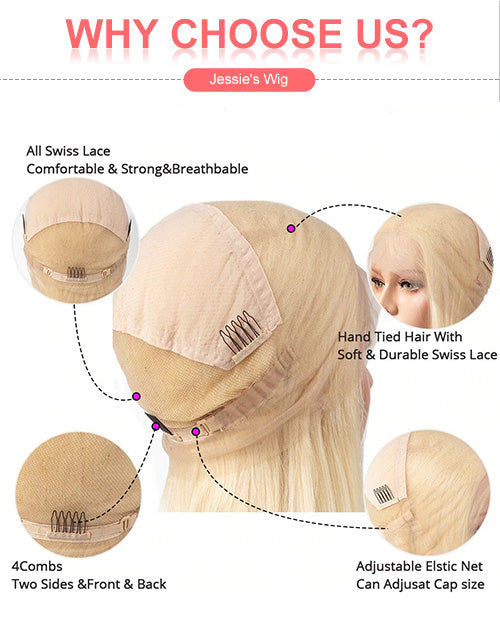 Infographic diagram showing why to choose Jessie's Wig Cela 360 Lace Wig.