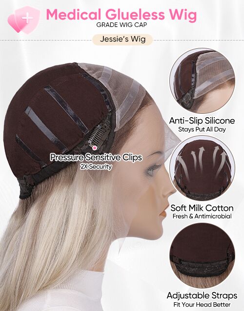Diagram of Jessie's Wig medical glueless wig cap