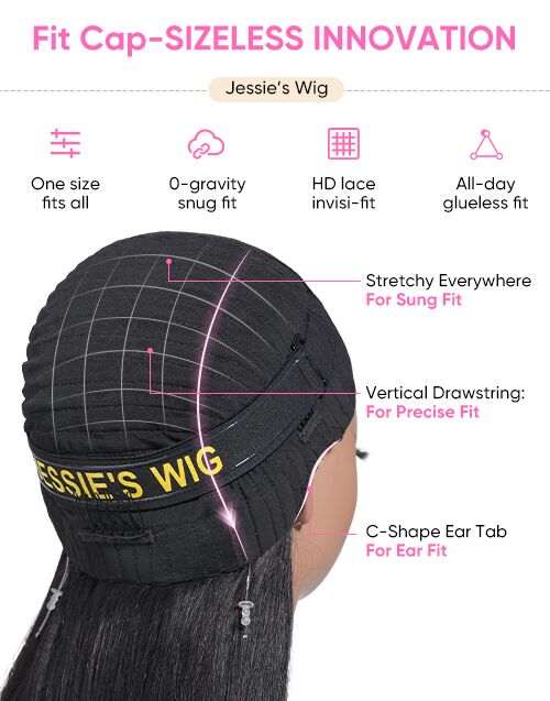 Jessie's Wig Fit Cap Sizeless Innovation diagram