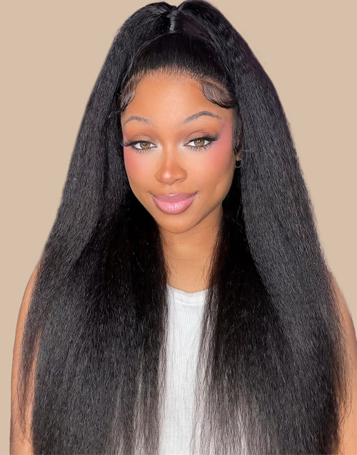 Freetress Half Wigs Human Hair Kinky Blow Out-One Fit All Kinky Straight Half Wig