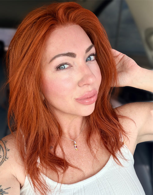 Tara- Influencer Same Copper Red 13X4 Lace Front Bob 5.5X5.5 Human Hair Wig