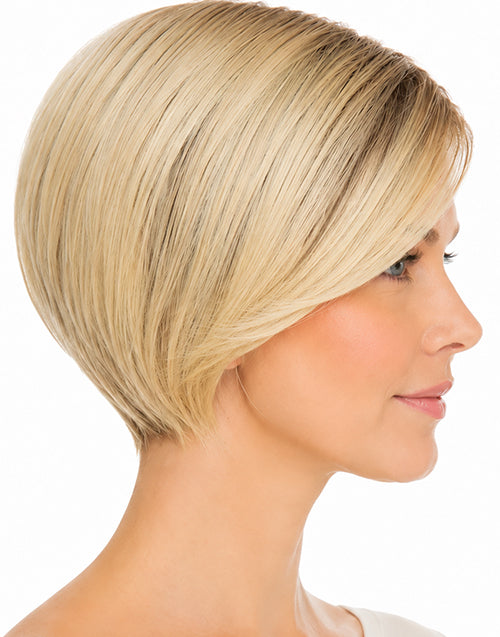 Trisha- 7x4.5 Mono Lace Ombre Blonde Straight Bob Wig Side Part