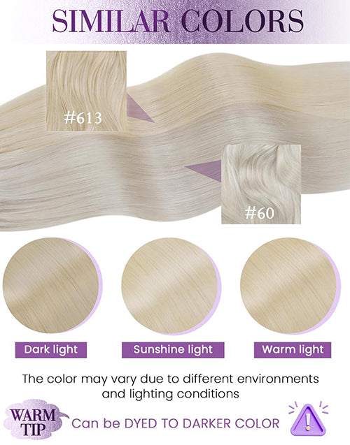 #613 Blonde Nano Bead Extensions Seamless Blend With Blonde Hair Real Human Hair 14-24 Inch