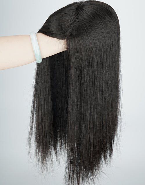 #R8-26/8 6"x7" Hair Topper Clip In Extensions For Thinning Hair Natural Look Full Coverage Fine Mono Wefted Human Hair