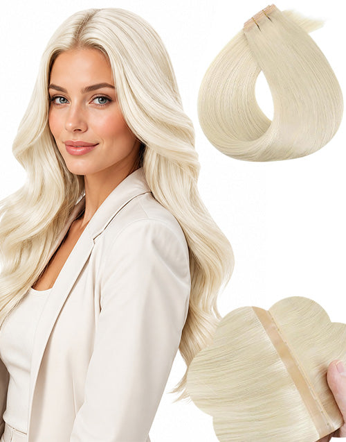 Jessie's Wig #60 Platinum Blonde Butterfly Weft Hair Extensions