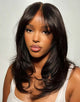 Carol- Pre-Cut Glueless Wavy Layered Wig With Curtain Bangs 100% Human Hair