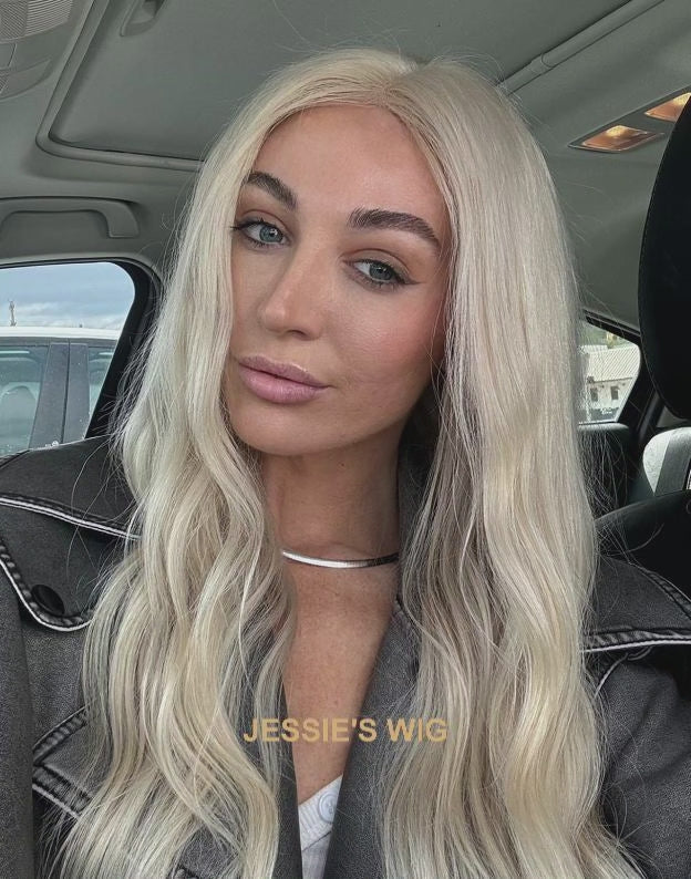 Katie-#60 Platinum Blonde 13x4 Lace Front Wig Glueless Human Hair Wigs Body Wave