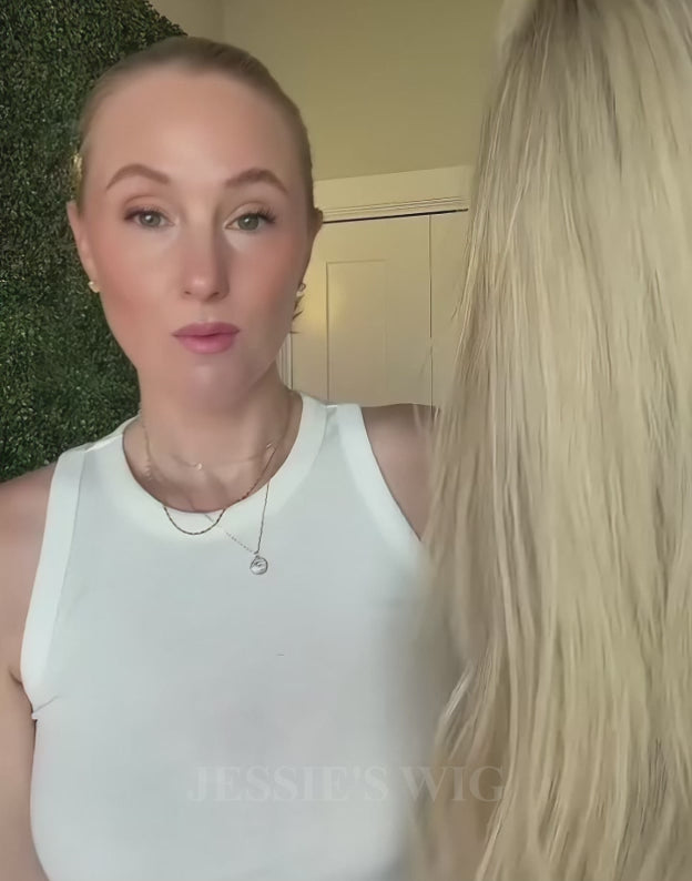 Wensy-True-Hold Series Ombre Highlight Blonde Full Wavy 13x6 Lace Front Glueless Wig For Women Human Hair