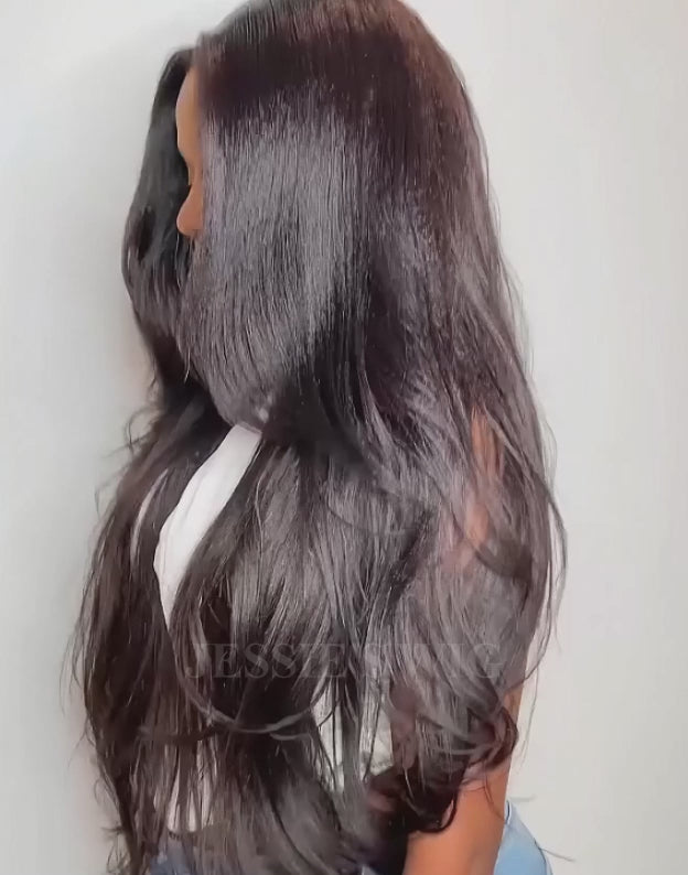 Extra 25% Off 16" 18" Pull Go Layered Kinky Straight Pre Cut 6x5 Lace Wig Flash Deal