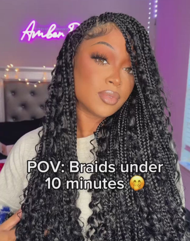 $79.99 36"  9x6 Lace Braided Knotless Boho Box Braids Lace Wig Flash Deal