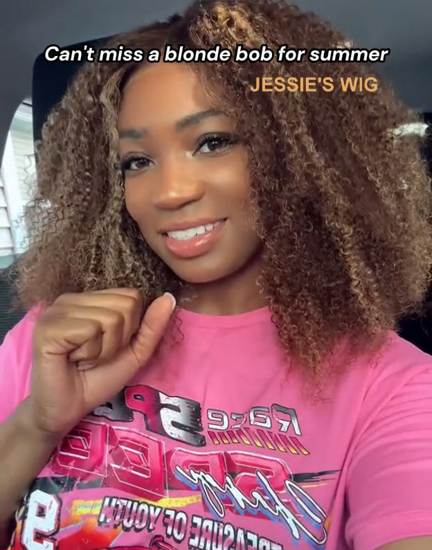 18" Highlight Finger Coily Curly Wigs 7X5 Pre Cut Lace 200% Density Flash Deal