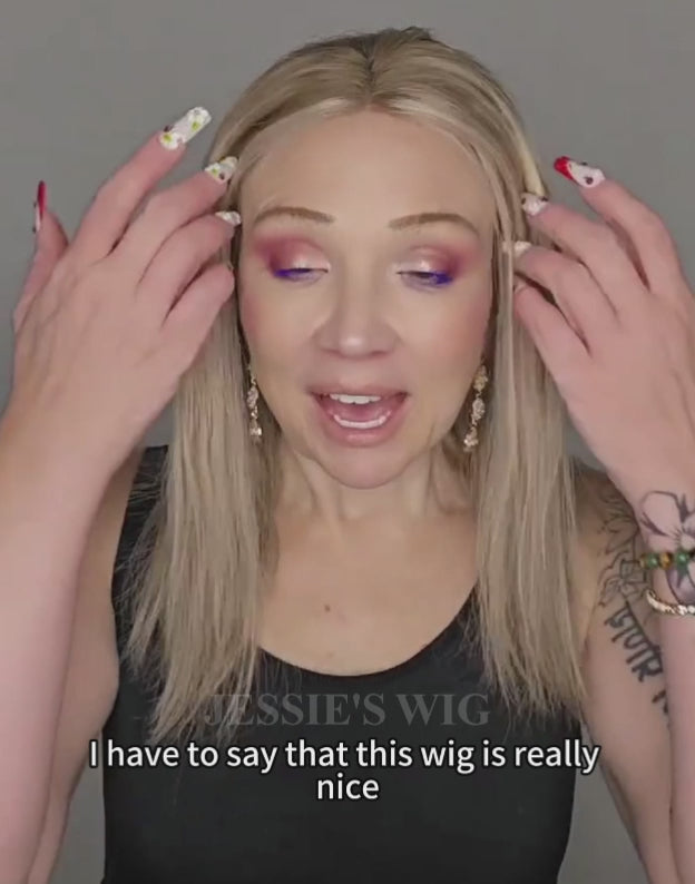 Rola- Influencer Inspired Same Highlight Ash Blonde True-Hold Glueless Straight Bob 13x4 Lace Wig Human Hair