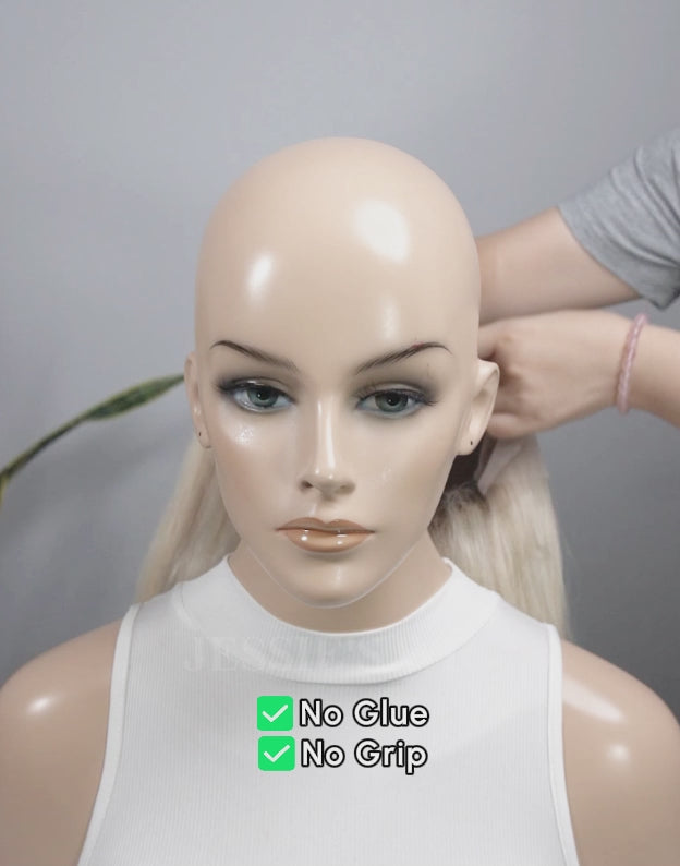 Wensy-True-Hold Series Ombre Highlight Blonde Full Wavy 13x6 Lace Front Glueless Wig For Women Human Hair