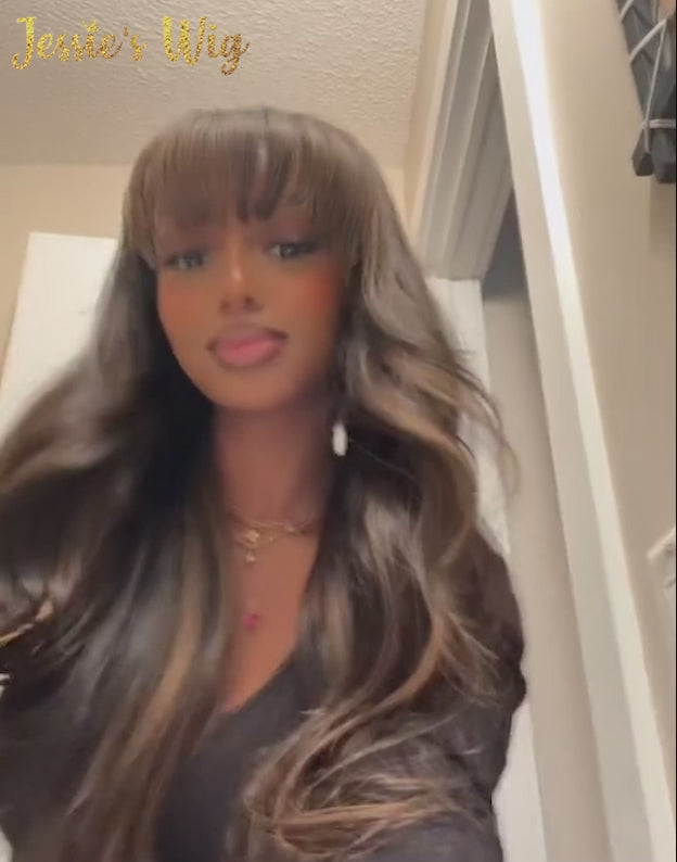 ombre human hair wig with bangs