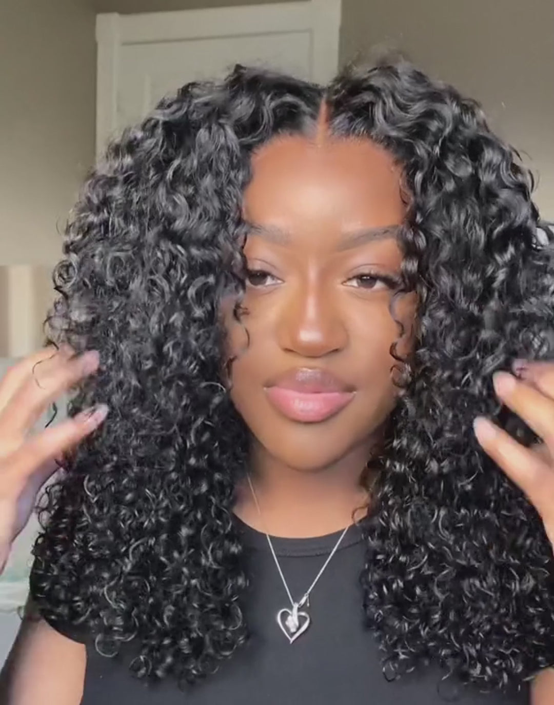 Elsie- Sprial Curl 7x5 Bob Pre Cut Lace Pull Go Wig Human Hair Glueless Wig