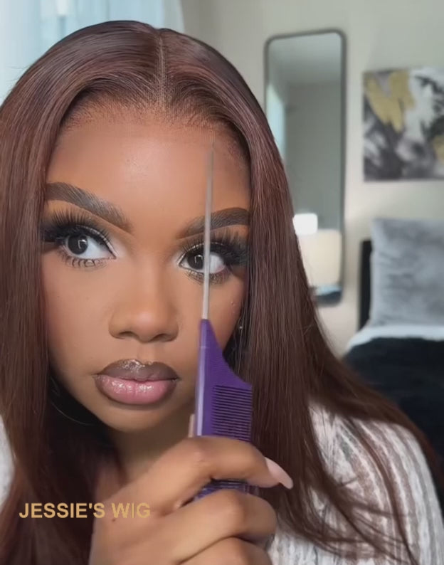 [Ready To Ship Only For US] Dana- Pre Everything Layer Cut Chocolate Brown Straight 9x6 Glueless Human Hair Wig
