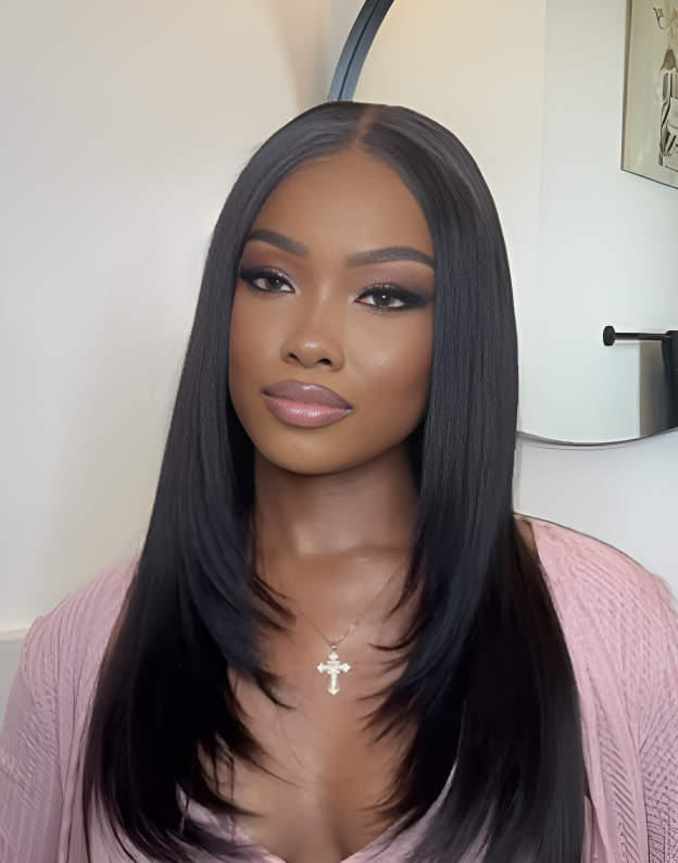 16" 18" Straight Layer Cut Glueless Wig Pre Cut 9x6 Lace Flash Deal