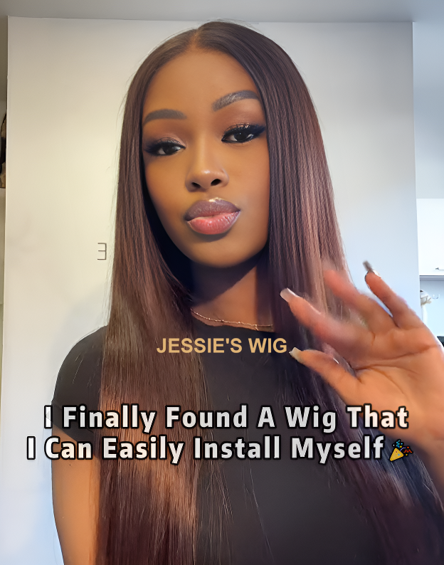Calista- With Drawstring Ombre Brown Color Straight Glueless Wig Pre Cut Lace Human Hair