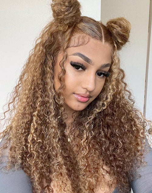 Denise- Smart-Fit Pull Go Upgraded 13x5 Pre Everything Highlight Honey Blonde Water Wave Pre-cut Lace Front Wig Glueless Human Hair Wig