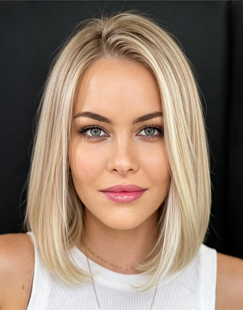 Front portrait of the Veronica Straight Bob Wig.