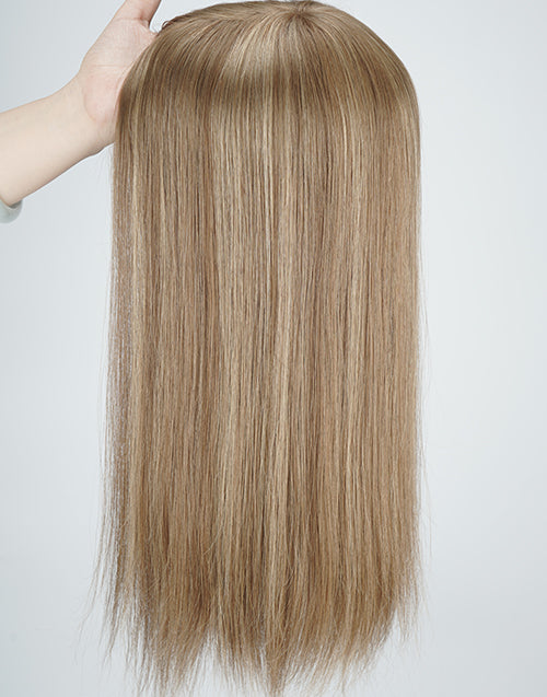 #R8-26/8 6"x7" Hair Topper Clip In Extensions For Thinning Hair Natural Look Full Coverage Fine Mono Wefted Human Hair