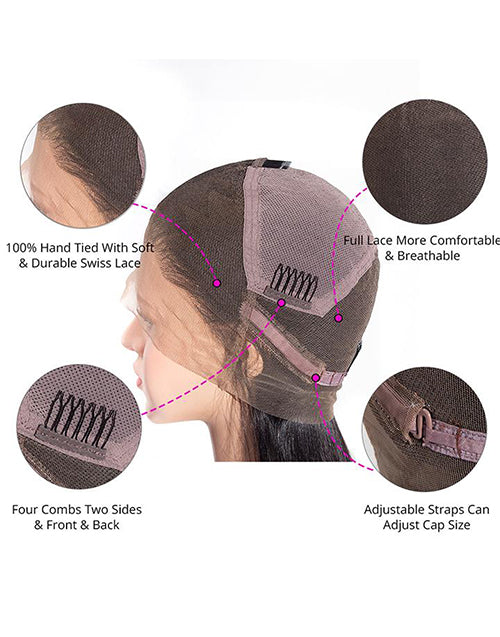 Rae- (Can Do Ponytail ) Straight Full Lace Wig Human Hair Wigs Preplucked Hairline