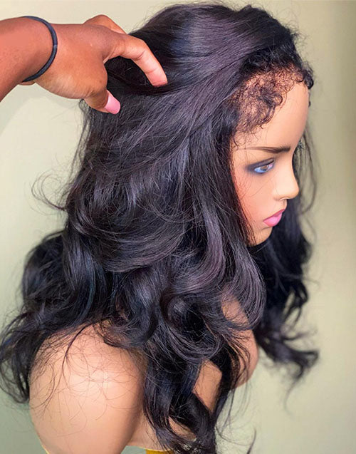 Tara- Real HD Lace Kinky Edge Baby Hairline Body Wave 13x4 Lace Front Wig Glueless Human Hair Wig