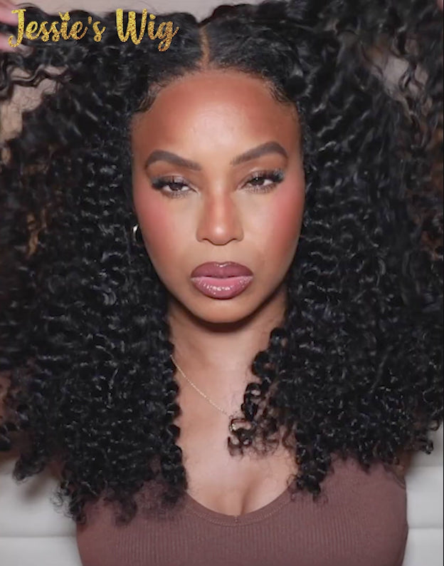 16" 4C Edge Hairline Glueless Curly Crystal HD 13x4 Lace Wig Flash Deal