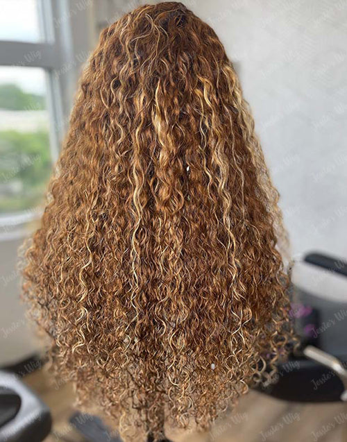 Denise- Smart-Fit Pull Go Upgraded 13x5 Pre Everything Highlight Honey Blonde Water Wave Pre-cut Lace Front Wig Glueless Human Hair Wig