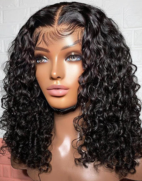 22" Curly Pre Cut 7x5 Lace Wig Glueless Human Hair Wig Flash Deal