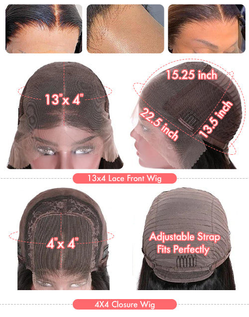 Delia- Smart-Fit Pull Go 13x4 Short Ombre Brown Bob Wig Glueless Lace Front Human Hair Wigs Layered Pre Cut Wigs