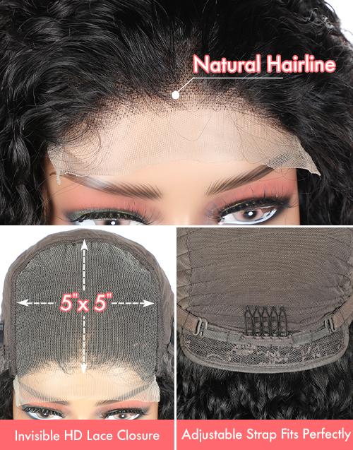 Madge- 4x4/5X5 Lace Ombre Human Hair Honey Blonde Wavy Bob Closure Wig